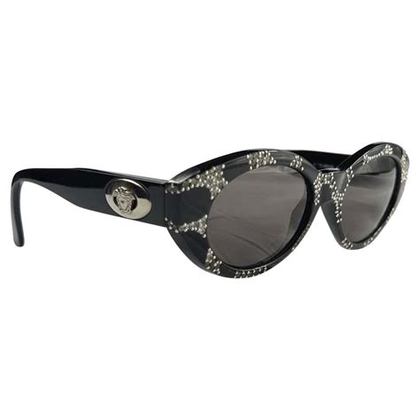 versace sunglasses menblue|Versace sunglasses with rhinestones.